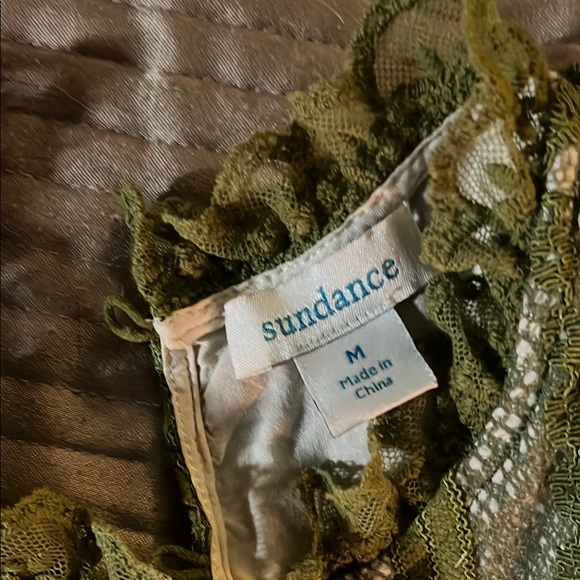 Green Lace Sleeveless Top Sundance Medium - Picture 5 of 11